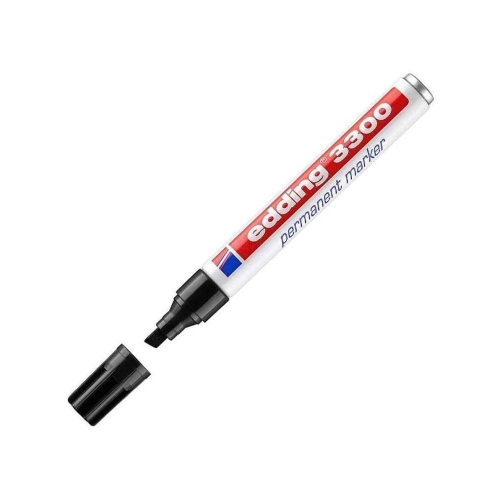 Edding 3300 Siyah Kesik Uçlu Permanent Marker Endüstriyel Kalem - 1