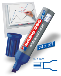 Edding 365 Beyaz Tahta Kalemi Mavi Kesik Uçlu Doldurulabilir - 2