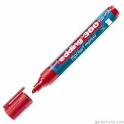 Edding 380 Yuvarlak Uçlu Kırmızı Flipchart Kalemi - 1