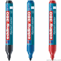 Edding 380 Yuvarlak Uçlu Kırmızı Flipchart Kalemi - 2