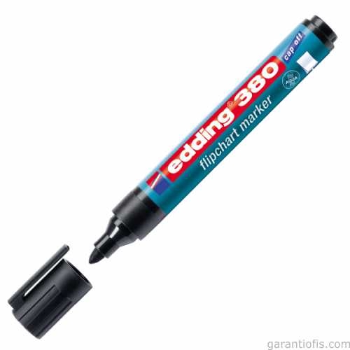 Edding 380 Yuvarlak Uçlu Siyah Flipchart Kalemi - 1