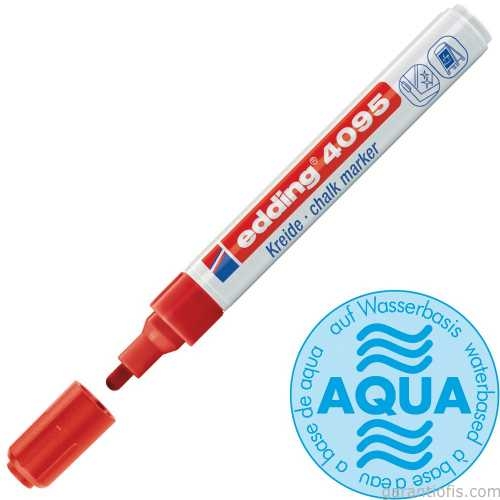Edding 4095 Kırmızı Likit Tebeşir ve Cam Kalemi - 1