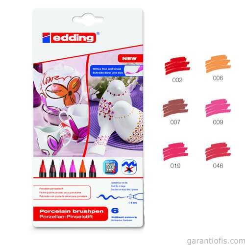 Edding 4200 Porselen Kalemi (6 lı Paket - Sıcak Renkler) - 2