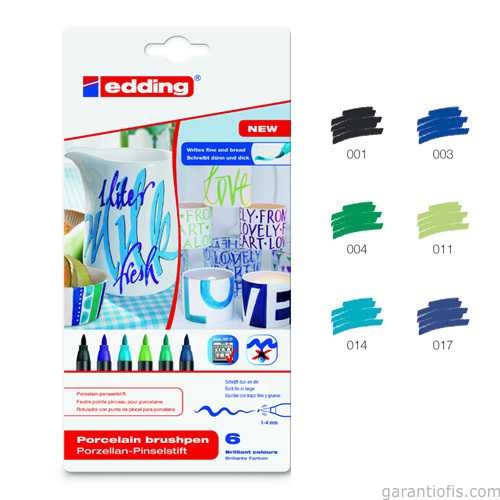 Edding 4200 Porselen Kalemi Soğuk Renkler (6 lı Paket) - 2