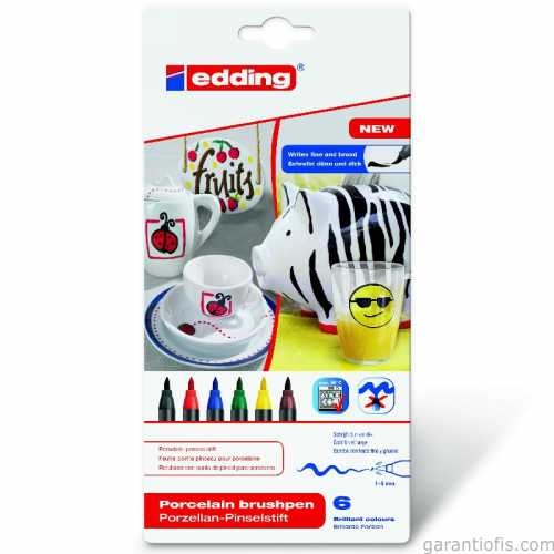 Edding 4200 Porselen Kalemi Standart Ana Renkler (6 lı Paket) - 1