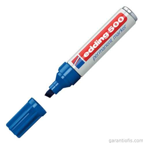 Edding 500 Kesik Uçlu Mavi Permanent Marker Kalem - 1