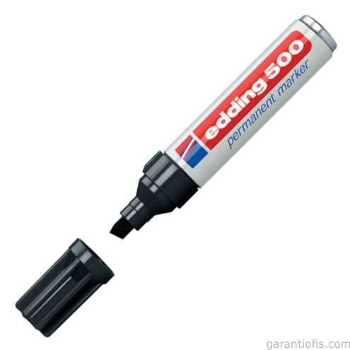 Edding 500 Kesik Uçlu Siyah Permanent Marker Kalem