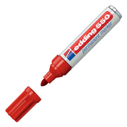 Edding 550 Yuvarlak Uçlu Kırmızı Permanent Markör (10lu Paket) - Thumbnail