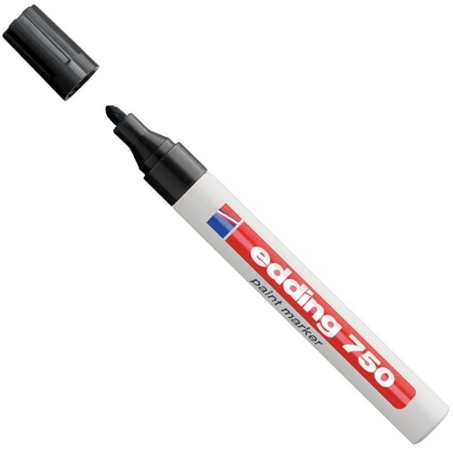 Edding 750 Tam Örtücü Siyah Boya Kalemi (Paint Marker) - 1