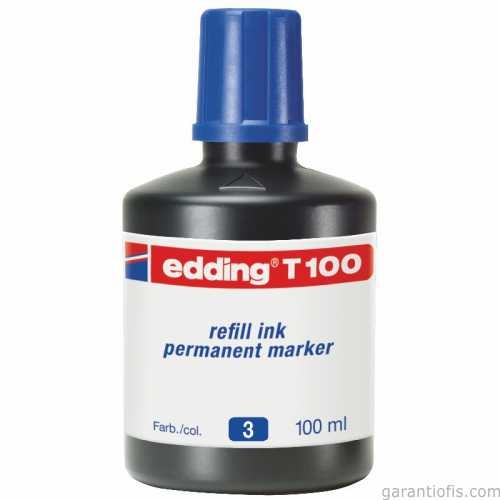Edding T 100 Mavi Permanent Kalemi Yedek Mürekkebi (100 ml) - 1