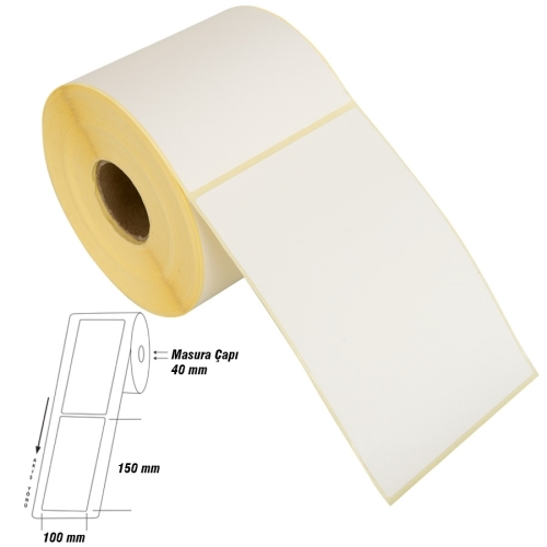 Ekstra Geniş Termal Barkod Etiketi 150x100mm (250 li Rulo) - 1