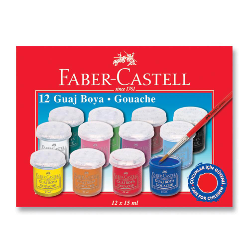 Faber Castell 12 Renk Guaj Boya - 1