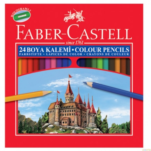 Faber Castell 24 Renk Kuru Boya Kalem Tam Boy - 1