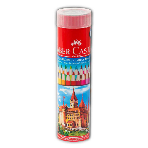 Faber Castell 24 Renk Kuru Boya Metal Tüp Kutuda - 1