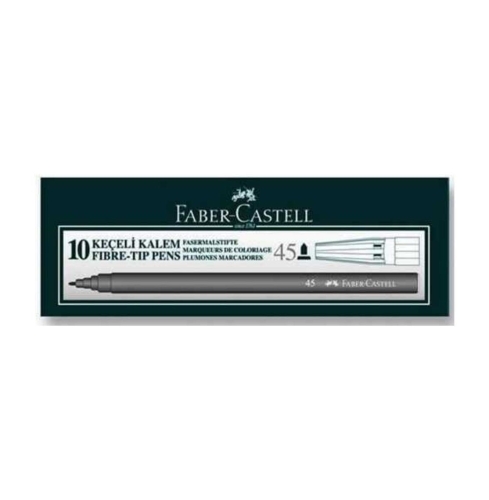 Faber Castell 45 Siyah Keçeli Kalem (10 lu Kutu) - 2