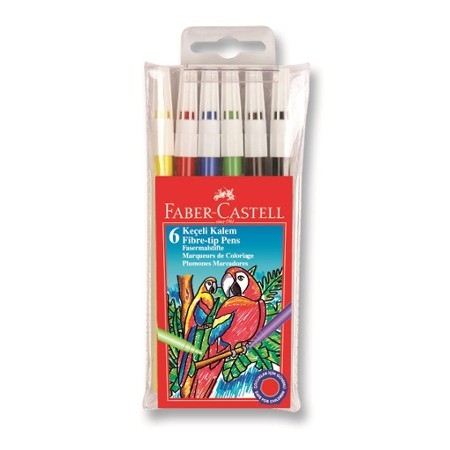 Faber Castell 6 Renk Keçeli Kalem Seti - 1