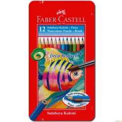 Faber Castell  12 li Sulu Boya Kalemi (Fırça Hediyeli)