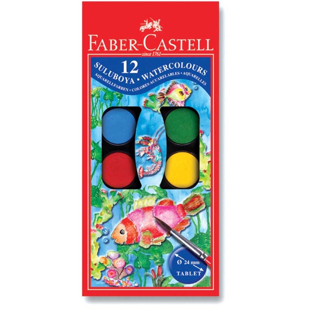 Faber Castell Suluboya 12 Renk Küçük Boy