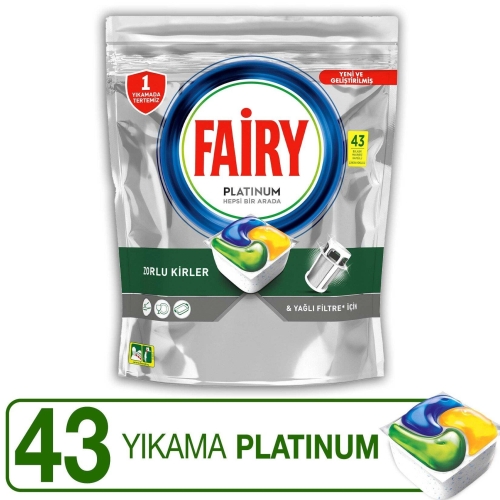 Fairy Platinum Hepsi 1 Arada Bulaşık Makinesi Tableti 43 Yıkama - 1