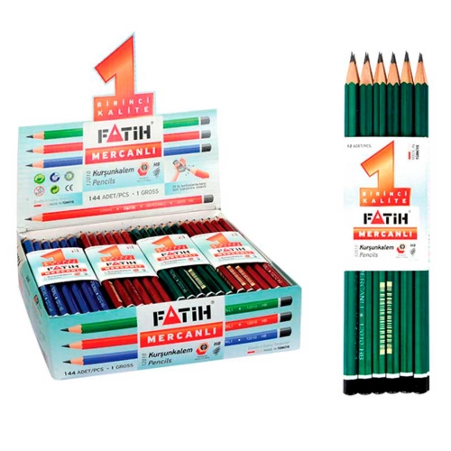 Fatih HB Mercanlı Kurşun Kalem (12 li Paket) - 2