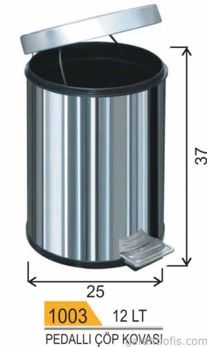 Garanti Metal 1003 Krom Pedallı Çöp Kovası (12 Lt) - 1