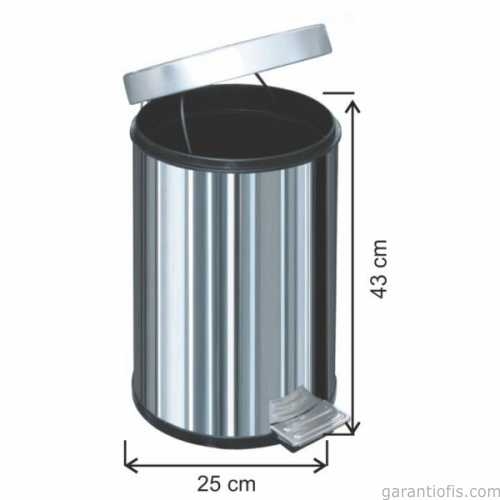 Garanti Metal 1004 Pedallı Çöp Kovası (16 Litre) - 1