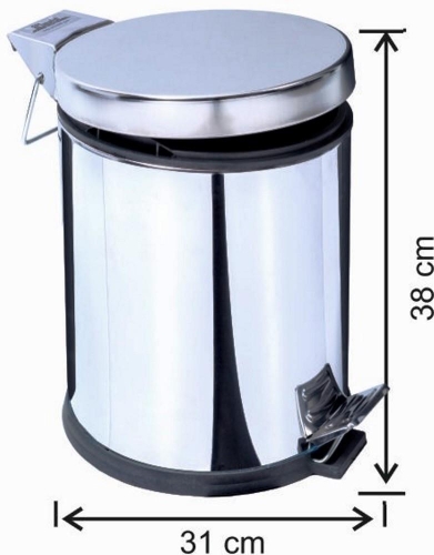 Garanti Metal 1014 Pedallı Çöp Kovası (20 Litre) - 1