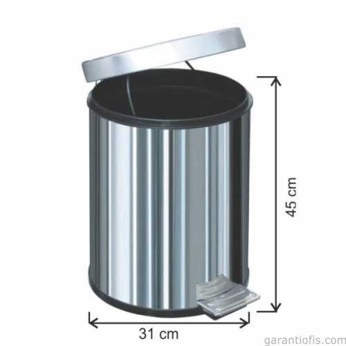 Garanti Metal 1015 Pedallı Çöp Kovası (30 Litre) - 1