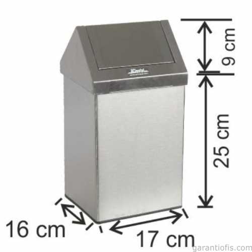 Garanti Metal 1301 Çatı Kapaklı Çöp Kovası (6 Litre) - 1
