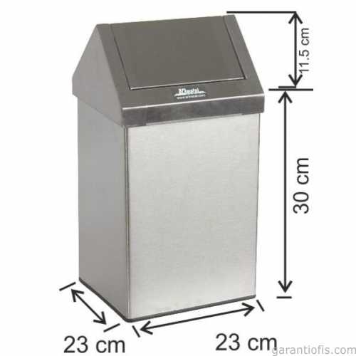 Garanti Metal 1306 Çatı Kapaklı Çöp Kovası (16 Litre) - 1