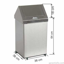 Garanti Metal 1312 Çatı Kapaklı Tekerlekli Çöp Kovası (79 Litre)