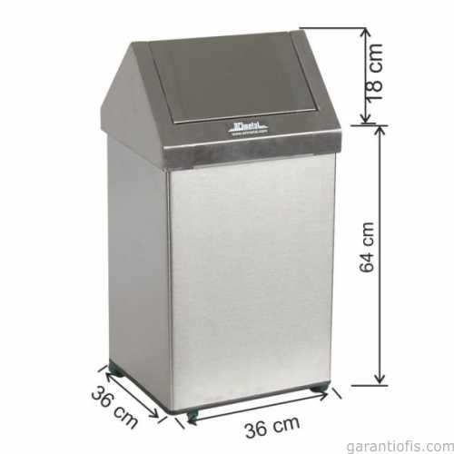 Garanti Metal 1312 Çatı Kapaklı Tekerlekli Çöp Kovası (79 Litre) - 1