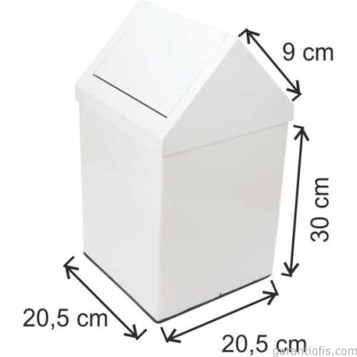 Garanti Metal 1313 Çatı Kapaklı Çöp Kovası (11 Litre) - 1