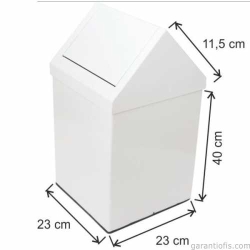 Garanti Metal 1317 Çatı Kapaklı Çöp Kovası (21 Litre)