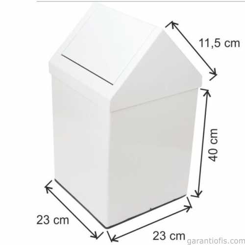 Garanti Metal 1317 Çatı Kapaklı Çöp Kovası (21 Litre) - 1