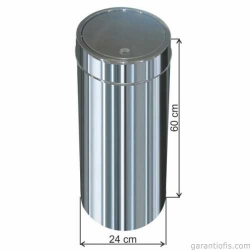 Garanti Metal 1324 Dokunmatik İtme Kapaklı Çöp Kovası (27 Litre)