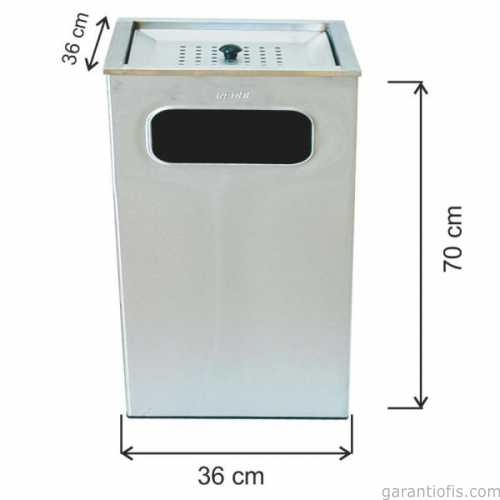 Garanti Metal 1351 Küllüklü Kare  Çöp Kovası (100 Litre) - 1