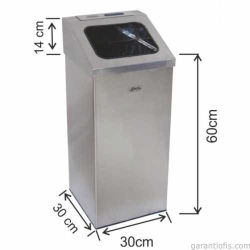 Garanti Metal 1365 Küllüklü Paslanmaz Çöp Kovası (54 Litre)