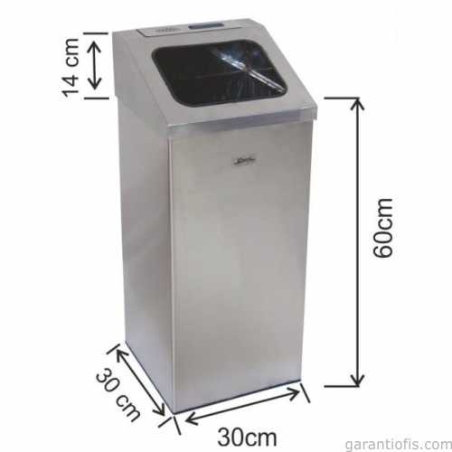 Garanti Metal 1365 Küllüklü Paslanmaz Çöp Kovası (54 Litre) - 1