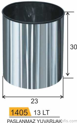 Garanti Metal 1405 Paslanmaz Metal Çöp Kovası (13 Lt) - 2