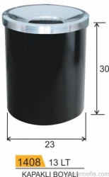 Garanti Metal 1408 Kapaklı Ofis Tipi Çöp Kovası (30x23)