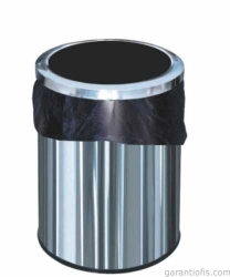 Garanti Metal 1414 Çemberli Paslanmaz Krom Çöp Kovası (13 Lt)