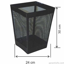 Garanti Metal 1437 Kare Metal Ofis Tipi Çöp Kovası (13 Lt)