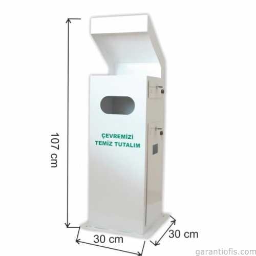 Garanti Metal 1722 Dış Mekan Kare Çöp Kovası (Küllüklü) - 1