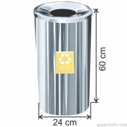 Garanti Metal 1802 Metal İçin Geri Dönüşüm Çöp Kovası (27 Litre)