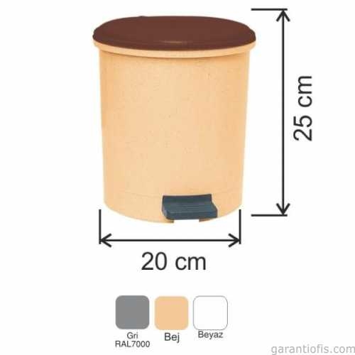 Garanti Metal 7136 Plastik İç Kovalı Yuvarlak Pedallı Çöp Kovası (10 Litre) - 1