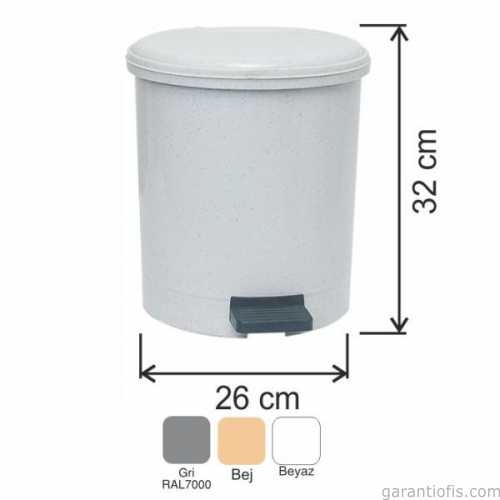 Garanti Metal 7137 Plastik İç Kovalı Yuvarlak Pedallı Çöp Kovası (15 Litre) - 1