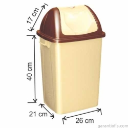Garanti Metal 7401 Plastik Çatı Kapaklı Çöp Kovası (24 Litre)