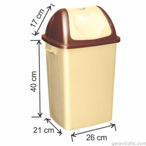 Garanti Metal 7401 Plastik Çatı Kapaklı Çöp Kovası (24 Litre) - 1