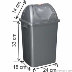 Garanti Metal 7402 Plastik Çatı Kapaklı Çöp Kovası (16 Litre)